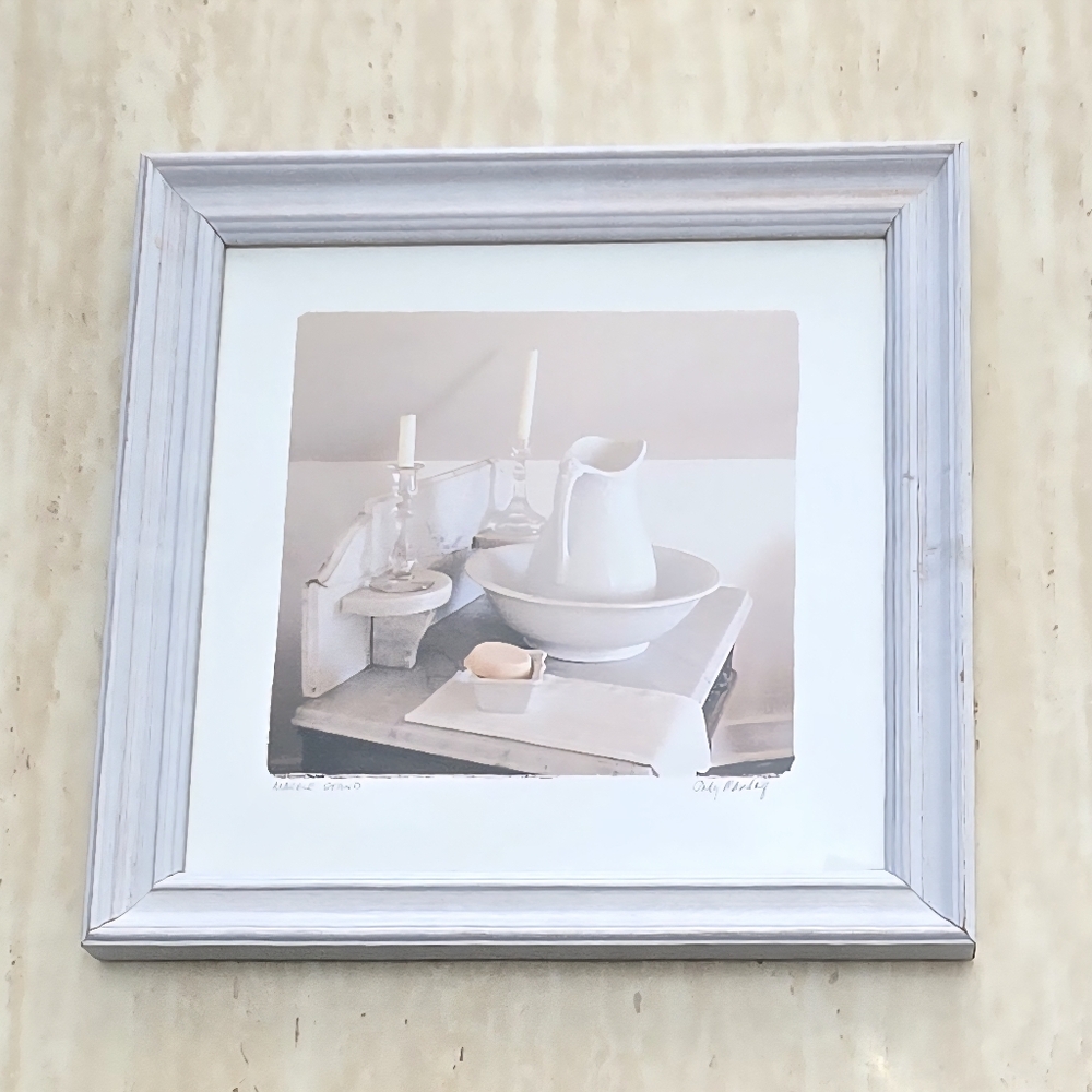 Framed Still Life Art Print "White Elements" By Judy Mandolf